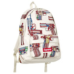 Load image into Gallery viewer, Supreme Guns Embroidered Leather Backpack White
