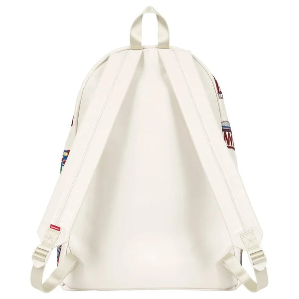 Supreme Guns Embroidered Leather Backpack White