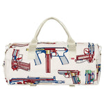 Load image into Gallery viewer, Supreme Guns Embroidered Leather Duffle Bag White
