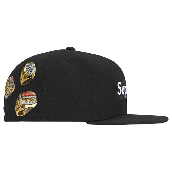 Supreme Rings Box Logo New Era 59Fifty Fitted Hat Black