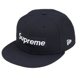 Load image into Gallery viewer, Supreme Rings Box Logo New Era 59Fifty Fitted Hat Navy
