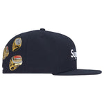 Load image into Gallery viewer, Supreme Rings Box Logo New Era 59Fifty Fitted Hat Navy
