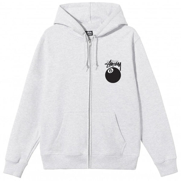 Stussy 8 Ball Zip Hooded Ash Heather