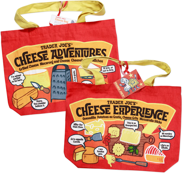 Trader Joes Reusable Bag, Cheese Adventures