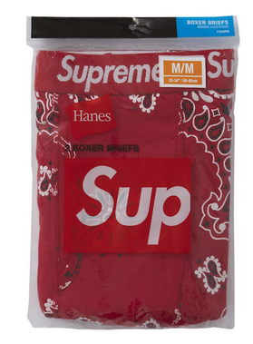 Supreme Hanes Bandana Boxer Briefs (2 Pack) Red – shoegamemanila