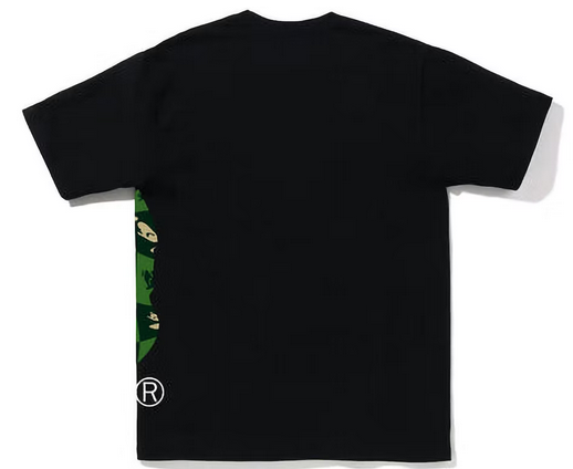 BAPE Distortion Side Big Ape Head Tee Black Green