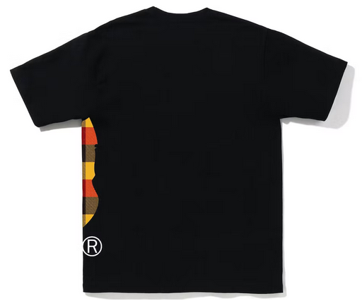 BAPE Block Check Side Big Ape Head Tee (FW22) Black Red