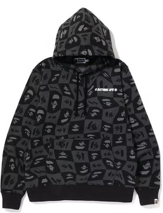 BAPE Distortion Pullover Hoodie Black