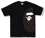 Load image into Gallery viewer, BAPE Distortion Side Big Ape Head Tee Black Black
