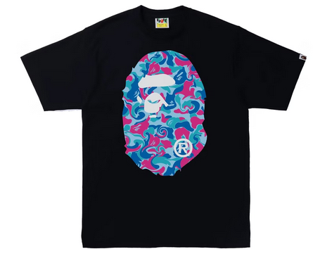 BAPE Marble Camo Big Ape Head Tee Black