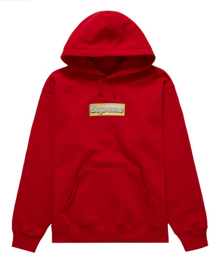 Supreme Bling Box Logo Hooded Sweatshirt Red