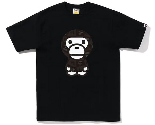 BAPE Distortion Big Baby Milo Tee Black Black