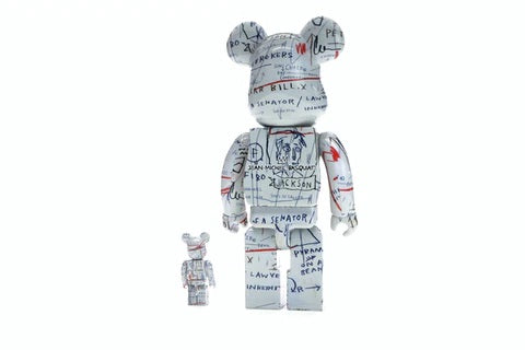 Bearbrick Jean-Michel Basquiat 2 100% & 400% Set White