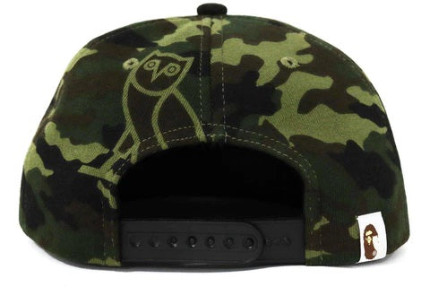BAPE x OVO Woodland Camo Snapback CapGreen