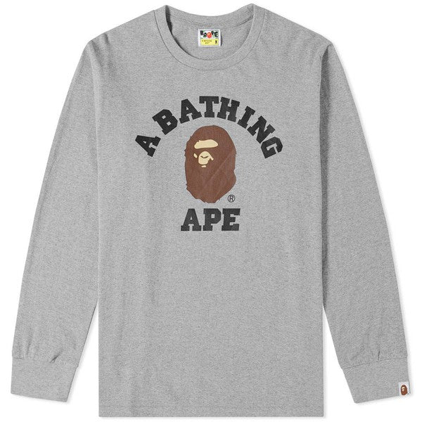 A Bathing Ape Long Sleeve College Tee
