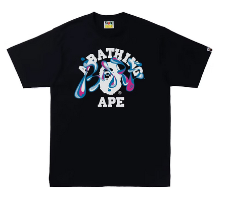 BAPE Marble Camo Liquid College Tee Black