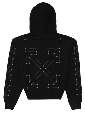 Off-White Diag Backbone Hoodie Black/SIlver