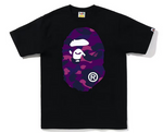 Load image into Gallery viewer, BAPE Color Camo Big Ape Head Tee (FW22) Black Purple
