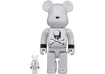 Load image into Gallery viewer, Bearbrick x mastermind JAPAN 100% &amp; 400% Set WHITE CHROME
