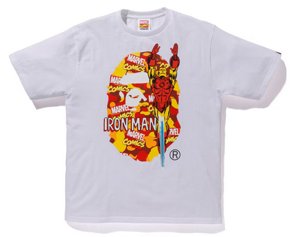 BAPE x Marvel Comics Camo Iron Man Tee White