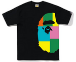Load image into Gallery viewer, BAPE Color Block Side Big Ape Head Tee Black Multi
