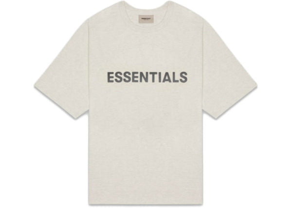 FEAR OF GOD ESSENTIALS 3D Silicon Applique Boxy T-Shirt Oatmeal Heather