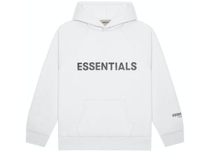 FEAR OF GOD ESSENTIALS 3D Silicon Applique Pullover Hoodie White