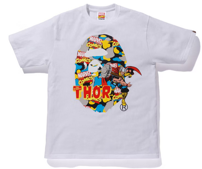 BAPE x Marvel Comics Camo Mighty Thor Tee White