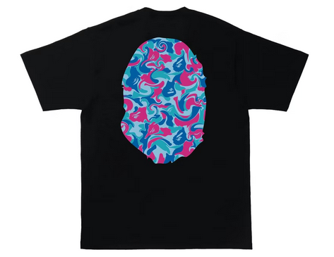 BAPE Marble Camo Big Ape Head Tee Black