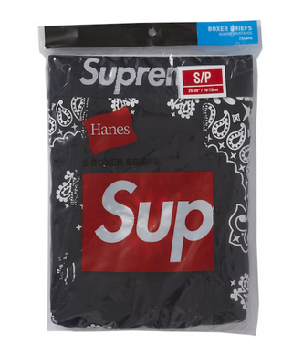 Supreme Hanes Bandana Boxer Briefs (2 Pack) Black – chananofficial