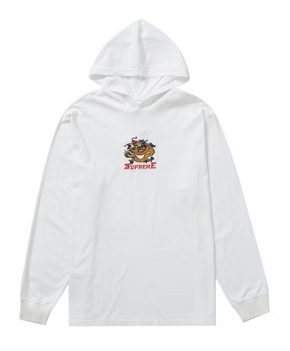 Supreme Dragon Hooded L/S Top White