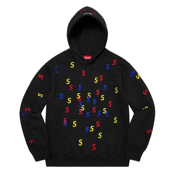 Supreme Embroidered S Hooded Sweatshirt Black