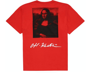 OFF-WHITE Oversized Monalisa Graphic Print T-Shirt Red