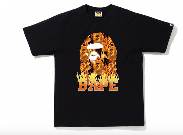 BAPE Ape Head Flame T-Shirt Black/Orange