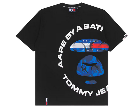 AAPE x Tommy Logo T-Shirt Black
