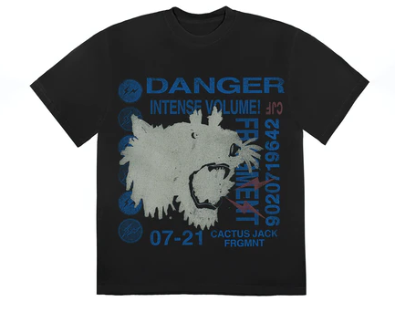 Travis Scott Cactus Jack For Fragment Danger Tee Washed Black