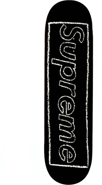 Supreme KAWS Chalk Logo Skateboard Deck Black – shoegamemanila