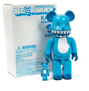 Bearbrick x a-nation KAWS Chompers 100% & 400% Set Blue