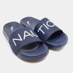 Load image into Gallery viewer, LIFEBOAT LOGO SLIDE SANDALS NAVY
