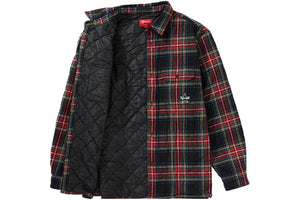 Supreme Quilted Plaid Flannel Shirt Black – shoegamemanila