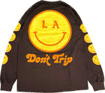 Load image into Gallery viewer, Be Happy LS Tee Brown
