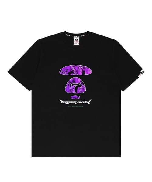 AAPE TEE APE HEAD BLACK VIOLET