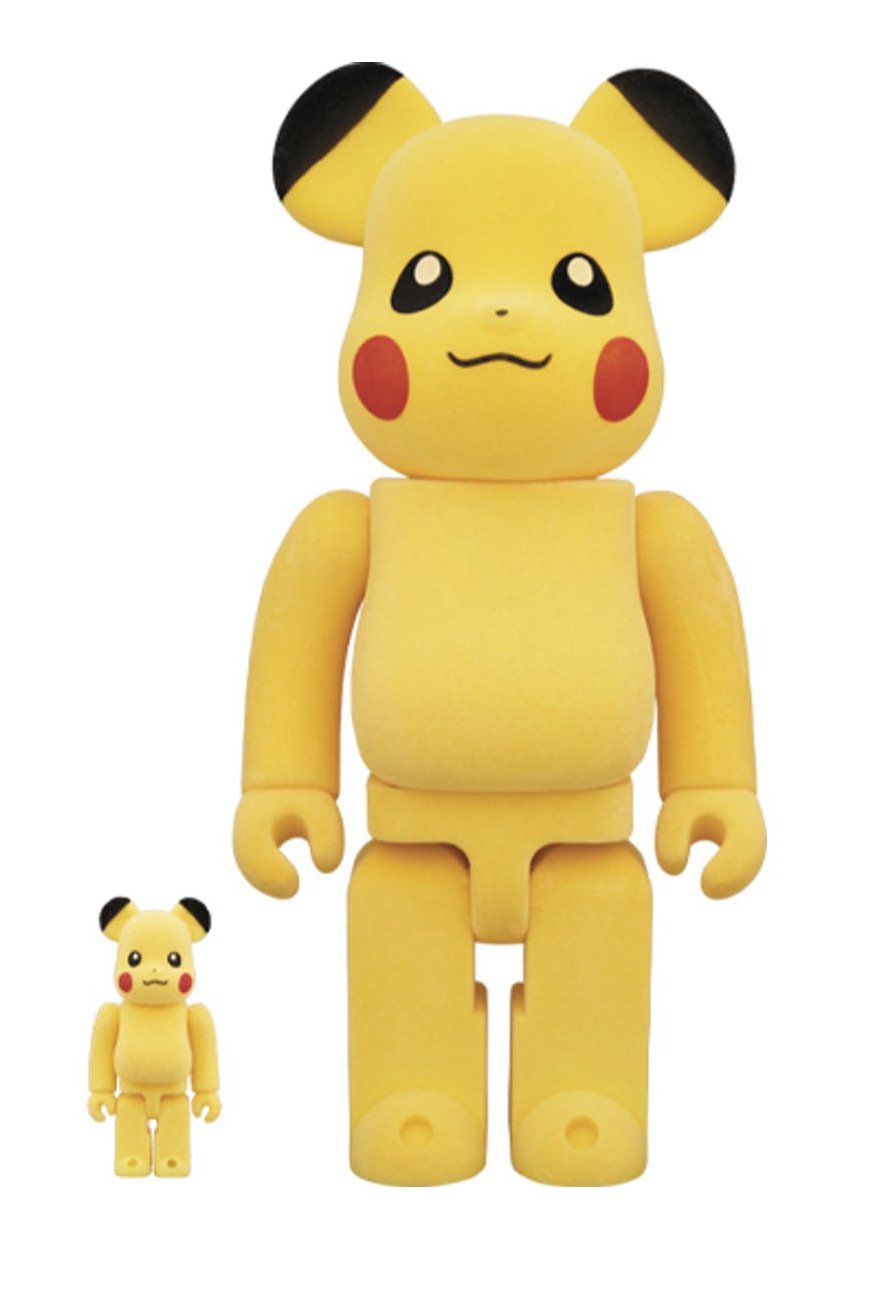 Bearbrick Pikachu Flocky Ver. 100% & 400% Set