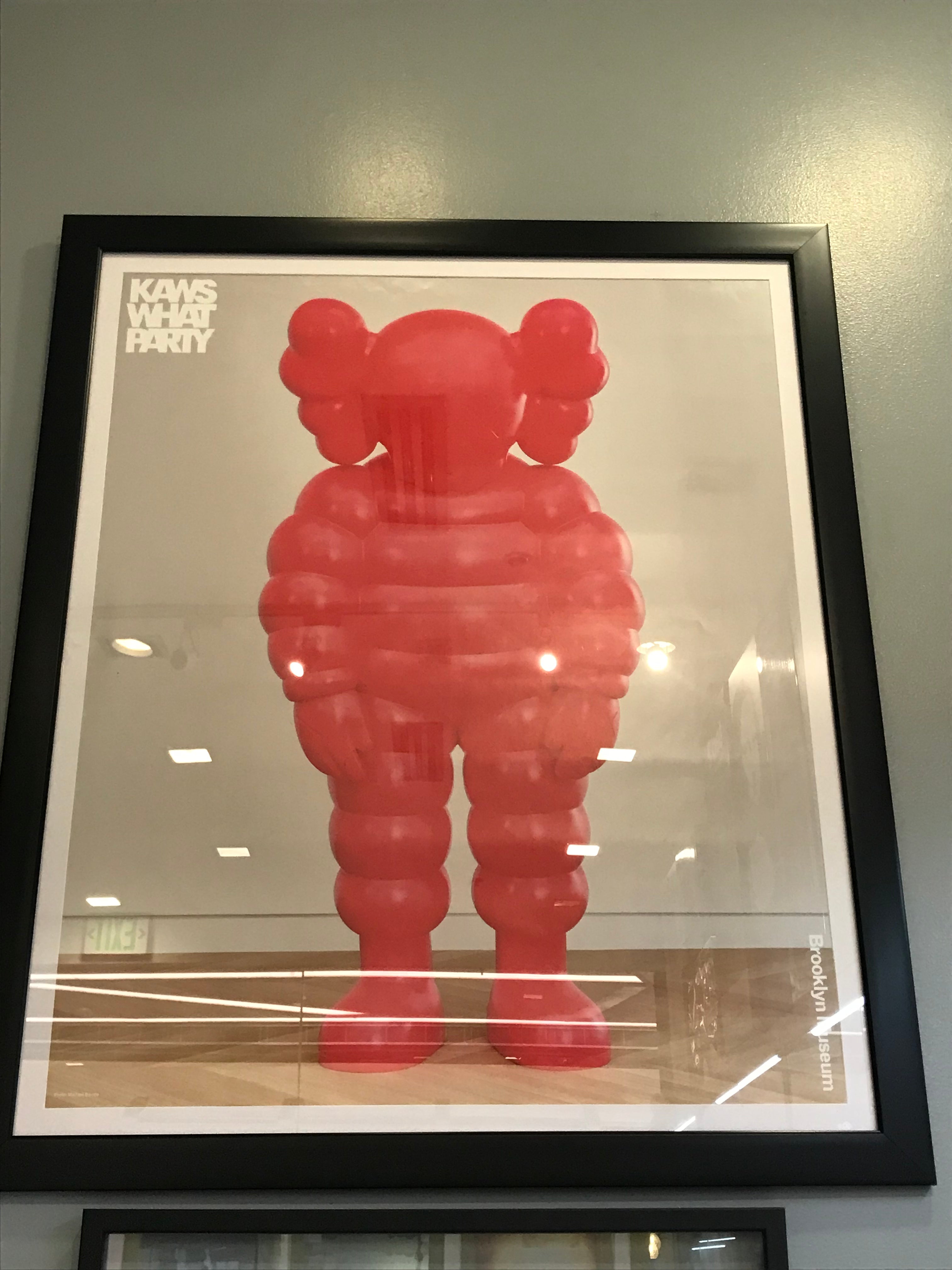 KAWS Brooklyn Museum WHAT PARTY Poster (FRAMED)