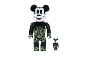 Bearbrick BAPE Mickey Mouse 100% & 400% Set Black/Green Camo