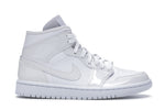 Load image into Gallery viewer, Jordan 1 Mid Triple White Patent Swoosh (W)
