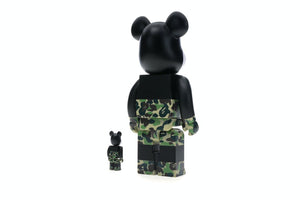 Bearbrick BAPE Mickey Mouse 100% & 400% Set Black/Green Camo