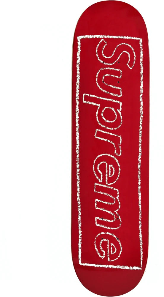 Supreme KAWS Chalk Logo Skateboard "Red"
