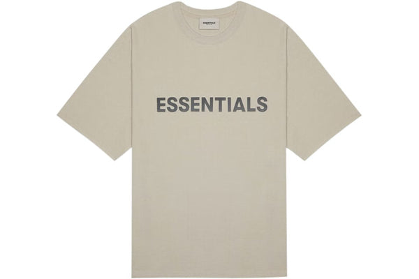 Fear of God Essentials Boxy T-Shirt Applique Logo String tan